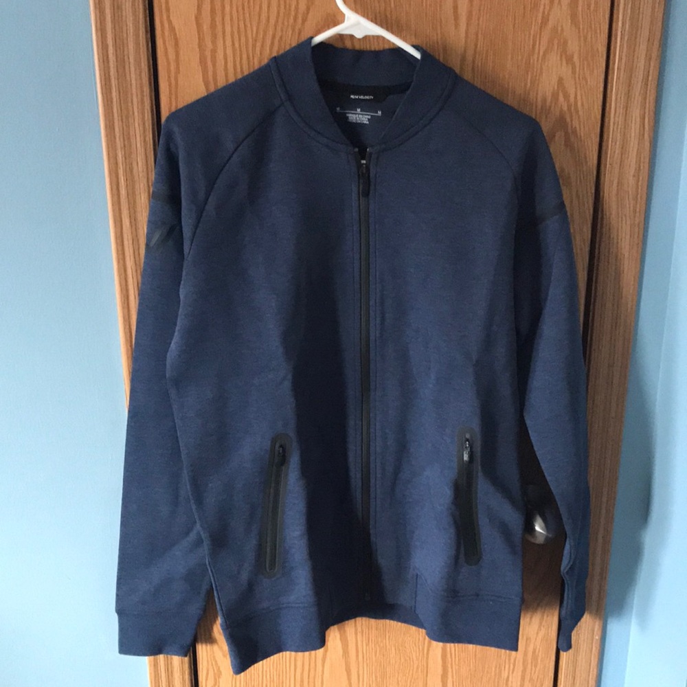 Peak Velocity full-zip fleece bomber jacket. Athletic fit.